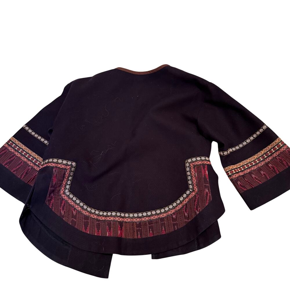 Thanakit Thai Silk Womens Open Front Jacket Cardigan Embroidered  Size Small - Picture 2 of 7